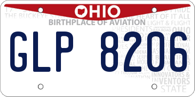 OH license plate GLP8206