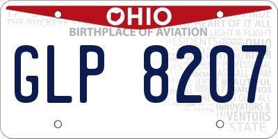 OH license plate GLP8207