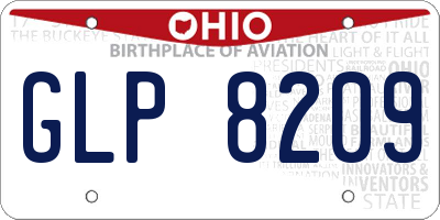 OH license plate GLP8209