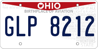 OH license plate GLP8212