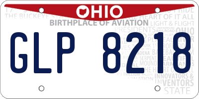OH license plate GLP8218