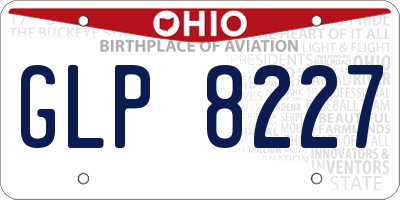 OH license plate GLP8227