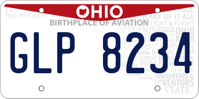 OH license plate GLP8234