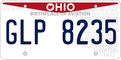 OH license plate GLP8235