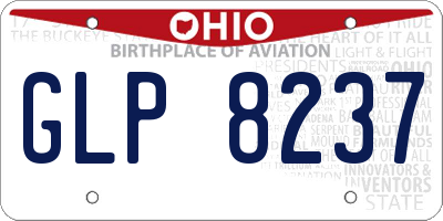 OH license plate GLP8237