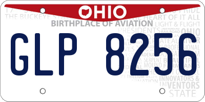 OH license plate GLP8256