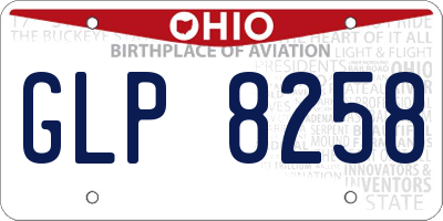 OH license plate GLP8258