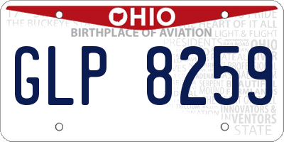 OH license plate GLP8259