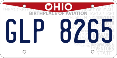 OH license plate GLP8265