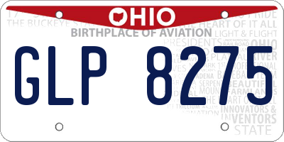 OH license plate GLP8275