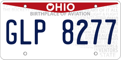 OH license plate GLP8277