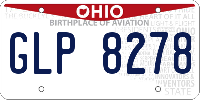 OH license plate GLP8278