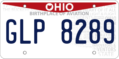OH license plate GLP8289