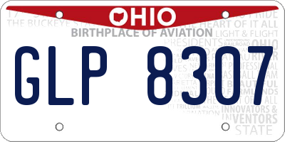 OH license plate GLP8307