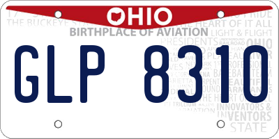 OH license plate GLP8310