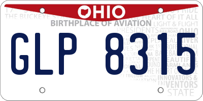 OH license plate GLP8315