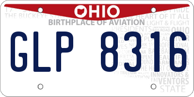 OH license plate GLP8316