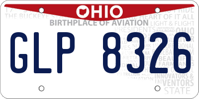 OH license plate GLP8326