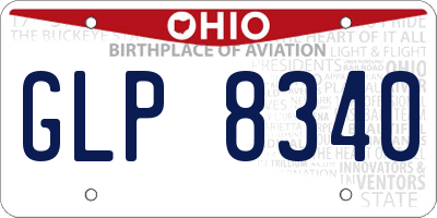 OH license plate GLP8340