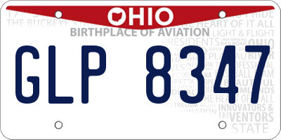 OH license plate GLP8347