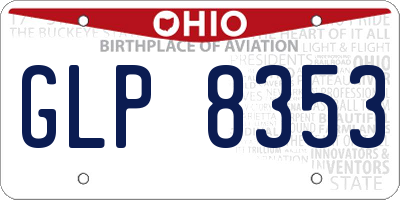 OH license plate GLP8353