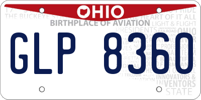 OH license plate GLP8360