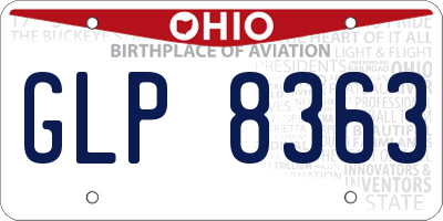 OH license plate GLP8363