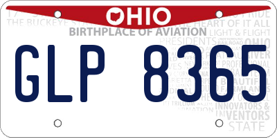 OH license plate GLP8365