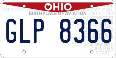 OH license plate GLP8366