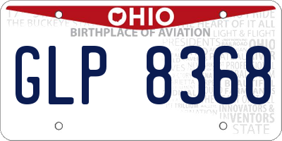 OH license plate GLP8368