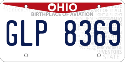 OH license plate GLP8369