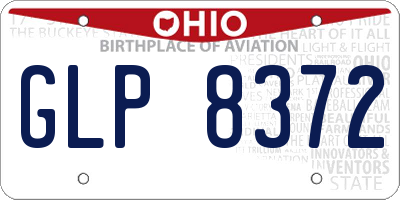 OH license plate GLP8372