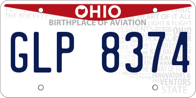 OH license plate GLP8374