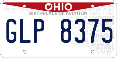 OH license plate GLP8375