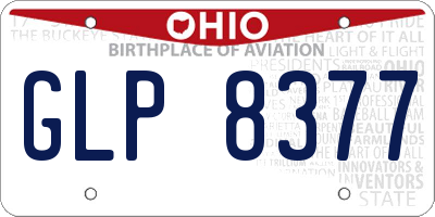 OH license plate GLP8377