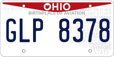 OH license plate GLP8378
