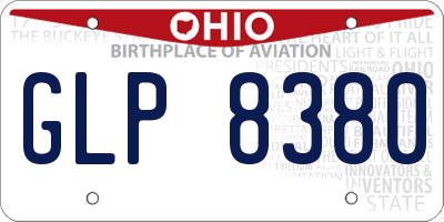 OH license plate GLP8380