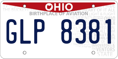 OH license plate GLP8381