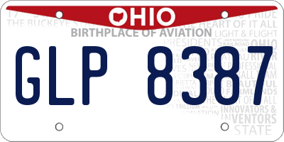 OH license plate GLP8387