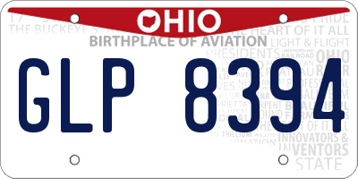 OH license plate GLP8394