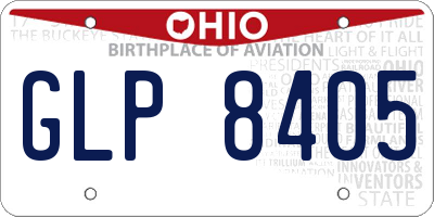 OH license plate GLP8405