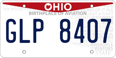 OH license plate GLP8407