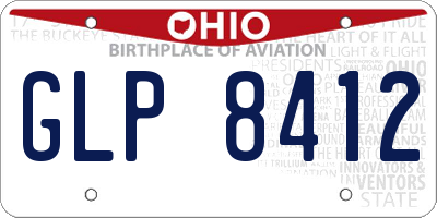 OH license plate GLP8412