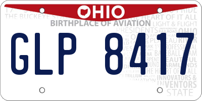 OH license plate GLP8417