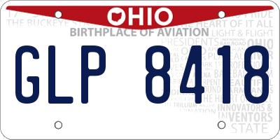 OH license plate GLP8418