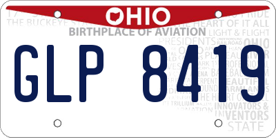 OH license plate GLP8419