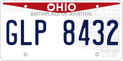 OH license plate GLP8432