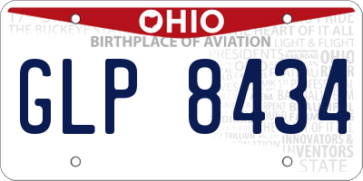 OH license plate GLP8434