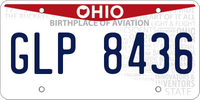 OH license plate GLP8436