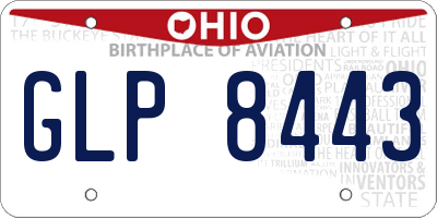 OH license plate GLP8443